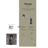 LUTEC 7204803118 | Focus-LUT Lutec podna svjetiljka cilindar 40cm 1x GU10 IP44 tamno siva, prozirno