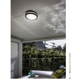 LUTEC 6336201118 | Titan Lutec zidna, stropne svjetiljke svjetiljka okrugli 1x E27 IP54 tamno siva, opal