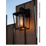 LUTEC 5207901012 | West-LU Lutec zidna svjetiljka 1x E27 IP44 crno mat, prozirno