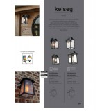 LUTEC 5273603012 | Kelsey Lutec zidna svjetiljka 1x E27 IP44 crno mat, prozirno