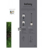 LUTEC 6273601012 | Kelsey Lutec visilice svjetiljka 1x E27 IP44 crno mat, prozirno