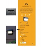 LUTEC 6939101330 | Try Lutec zidna svjetiljka sa senzorom, s prekidačem solarna baterija 1x LED 500lm 5000K IP54 crno mat, opal