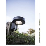 LUTEC 6906702335 | Diso Lutec zidna svjetiljka sa senzorom, s prekidačem solarna baterija, elementi koji se mogu okretati 1x LED 200lm 4000K IP44 antracit siva, prozirno