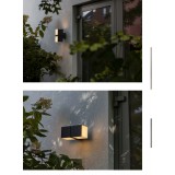 LUTEC 5193801012 | Cuba-LU Lutec zidna svjetiljka četvorougaoni elementi koji se mogu okretati 2x LED 1000lm 3000K IP54 crno mat, opal