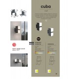 LUTEC 5193808118 | Cuba-LU Lutec zidna svjetiljka četvorougaoni elementi koji se mogu okretati 2x LED 1000lm 4000K IP54 tamno siva, opal
