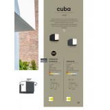 LUTEC 5193814118 | Cuba-LU Lutec zidna svjetiljka četvorougaoni elementi koji se mogu okretati 1x LED 500lm 4000K IP54 tamno siva, opal