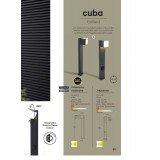 LUTEC 7193802118 | Cuba-LU Lutec podna svjetiljka četvorougaoni 75cm elementi koji se mogu okretati 1x LED 500lm 3000K IP54 tamno siva, opal