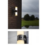 LUTEC 5198102118 | Cyra Lutec zidna svjetiljka cilindar sa senzorom, svjetlosni senzor - sumračni prekidač elementi koji se mogu okretati 1x LED 1000lm 3000K IP54 tamno siva, opal
