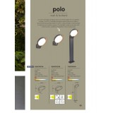 LUTEC 5205701118 | Polo-LUT Lutec zidna svjetiljka 1x LED 1100lm 3000K IP54 tamno siva, opal
