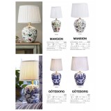 MARKSLOJD 107039 | Mansion Markslojd stolna svjetiljka 32,5cm sa prekidačem na kablu 1x E14 mesing, bijelo, višebojno