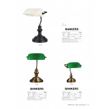 MARKSLOJD 105930 | Bankers Markslojd stolna svjetiljka 25cm sa prekidačem na kablu 1x E14 antik bakar, zeleno