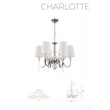 MAXLIGHT P0109 | CharlotteM Maxlight luster svjetiljka 6x E14 krom, bijelo, prozirno