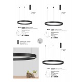 NOVA LUCE 9190855 | Motif Nova Luce visilice svjetiljka - TRIAC okrugli jačina svjetlosti se može podešavati, s mogućnošću skraćivanja kabla 1x LED 3800lm 3000K crno, bijelo