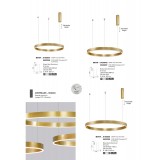 NOVA LUCE 9190648 | Motif Nova Luce visilice svjetiljka - TRIAC okrugli jačina svjetlosti se može podešavati, s mogućnošću skraćivanja kabla 1x LED 3360lm 3000K zlatno, bijelo