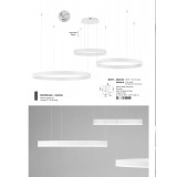 NOVA LUCE 9530180 | Motif Nova Luce visilice svjetiljka - TRIAC jačina svjetlosti se može podešavati, s mogućnošću skraćivanja kabla 1x LED 7840lm 3000K bijelo mat, opal