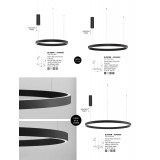 NOVA LUCE 9345668 | Elowen Nova Luce visilice svjetiljka - TRIAC okrugli jačina svjetlosti se može podešavati, s mogućnošću skraćivanja kabla 1x LED 4899lm 3000K crno mat, opal