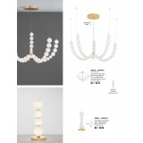 NOVA LUCE 9695240 | Perla-NL Nova Luce stolna svjetiljka 31cm s prekidačem 1x LED 868lm 3000K zlatno, opal