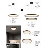 NOVA LUCE 9695237 | Cantria Nova Luce stropne svjetiljke svjetiljka okrugli 1x LED 2198lm 3000K crno, mesing, opal