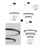NOVA LUCE 9172867 | Empatia Nova Luce visilice svjetiljka - TRIAC okrugli jačina svjetlosti se može podešavati, s mogućnošću skraćivanja kabla 1x LED 2245lm 3000K crno mat, opal