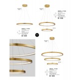 NOVA LUCE 9172869 | Empatia Nova Luce visilice svjetiljka - TRIAC okrugli jačina svjetlosti se može podešavati, s mogućnošću skraćivanja kabla 1x LED 2245lm 3000K zlatno, opal