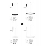 NOVA LUCE 9345616 | Perrine Nova Luce visilice svjetiljka - TRIAC okrugli jačina svjetlosti se može podešavati, s mogućnošću skraćivanja kabla 1x LED 1512lm 3000K crno mat, opal