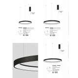 NOVA LUCE 9853686 | Pertino Nova Luce visilice svjetiljka - TRIAC okrugli jačina svjetlosti se može podešavati, s mogućnošću skraćivanja kabla 1x LED 3600lm 3000K crno, bijelo