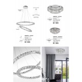 NOVA LUCE 83399203 | Quentin-NL Nova Luce stropne svjetiljke svjetiljka 1x LED 1560lm 3000K krom, bijelo, kristal