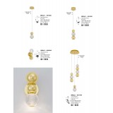 NOVA LUCE 9511020 | Brille-NL Nova Luce visilice svjetiljka s mogućnošću skraćivanja kabla 1x LED 345lm 3200K zlatno, prozirno, kristal