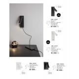 NOVA LUCE 9081352 | Dona-NL Nova Luce zidna svjetiljka s prekidačem elementi koji se mogu okretati 1x LED 180lm 3000K crno mat