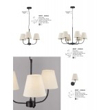 NOVA LUCE 9036045 | Moist-NL Nova Luce luster svjetiljka s mogućnošću skraćivanja kabla 6x E27 crno, krem