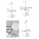 NOVA LUCE 9143306 | Vitra Nova Luce visilice svjetiljka s mogućnošću skraćivanja kabla, elementi koji se mogu okretati 6x G9 zlato mat, crno, opal