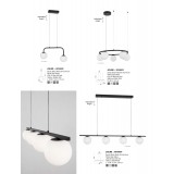 NOVA LUCE 9919604 | Joline Nova Luce visilice svjetiljka s mogućnošću skraćivanja kabla 1x LED 2060lm 3200K crno, opal