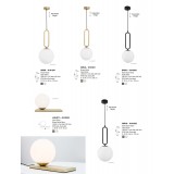 NOVA LUCE 9191251 | Grus Nova Luce visilice svjetiljka s mogućnošću skraćivanja kabla 1x E27 mesing, opal
