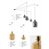 NOVA LUCE 9236640 | Cinzia-NL Nova Luce visilice svjetiljka s mogućnošću skraćivanja kabla 1x E27 mesing, šampanjac žuto