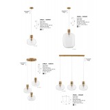 NOVA LUCE 9236620 | Cinzia-NL Nova Luce visilice svjetiljka s mogućnošću skraćivanja kabla 3x E27 mesing, prozirno