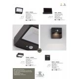 NOVA LUCE 9492520 | Trendo Nova Luce zidna svjetiljka sa senzorom, s prekidačem solarna baterija 1x LED 219lm 3000K IP65 antracit, prozirno