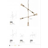NOWODVORSKI 6268 | Sticks Nowodvorski visilice svjetiljka elementi koji se mogu okretati 3x E27 crno, crveni bakar