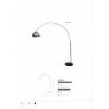 NOWODVORSKI 3382 | Cosmo Nowodvorski podna svjetiljka 200cm s prekidačem 1x E27 srebrno, crno
