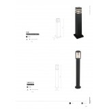 NOWODVORSKI 3396 | Sirocco Nowodvorski podna svjetiljka 90cm 1x E27 IP44 crno, opal