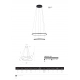 NOWODVORSKI 10814 | Circolo Nowodvorski visilice svjetiljka okrugli s mogućnošću skraćivanja kabla 1x LED 1200lm 3000K crno, opal