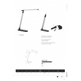 NOWODVORSKI 8357 | Chic Nowodvorski stolna svjetiljka 40cm sa tiristorski dodirnim prekidačem jačina svjetlosti se može podešavati, elementi koji se mogu okretati 1x LED 400lm 4000K srebrno, crno