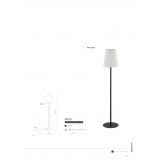 NOWODVORSKI 10105 | Patio-NW Nowodvorski podna svjetiljka 147cm s prekidačem sa kablom i vilastim utikačem 1x E27 IP44 grafit, opal