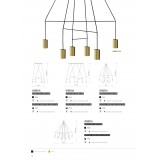 NOWODVORSKI 7956 | Imbria Nowodvorski visilice svjetiljka 6x GU10 crno, mesing