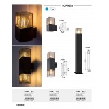 RABALUX 77081 | Loanda Rabalux zidna svjetiljka 2x E27 IP54 crno, dim