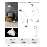 RABALUX 5593 | Otto-RA Rabalux podna svjetiljka 158cm sa prekidačem na kablu elementi koji se mogu okretati 1x E27 krom saten, bijelo