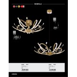 RABALUX 6550 | Romilli Rabalux visilice svjetiljka 1x LED 2250lm 3000K zlatno, bijelo, kristal