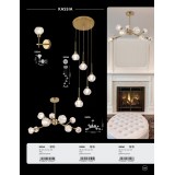 RABALUX 5395 | Kassia-RA Rabalux stropne svjetiljke svjetiljka 9x G9 zlatno, kristal