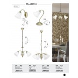 RABALUX 7372 | Francesca Rabalux stolna svjetiljka 37cm sa prekidačem na kablu 1x E14 bronca, bijelo alabaster