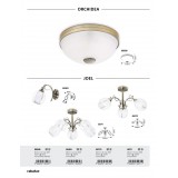 RABALUX 8558 | Orchidea Rabalux stropne svjetiljke svjetiljka 2x E27 bronca, bijelo alabaster