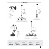 RABALUX 7772 | Dorothea Rabalux stolna svjetiljka 38cm sa prekidačem na kablu 1x E14 crno mat, bijelo alabaster